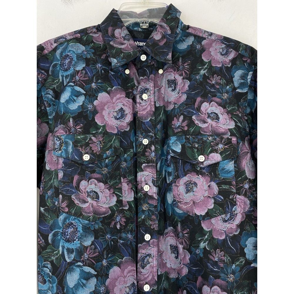 Vtg Wrangler X-Long Tail Floral Shirt Men's 16.5/34 Cowboy Cut Long Sleeve